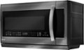 Left Zoom. LG - 2.2 Cu. Ft. ExtendaVent 2.0 Over-the-Range Microwave with Sensor Cooking - Black stainless steel.