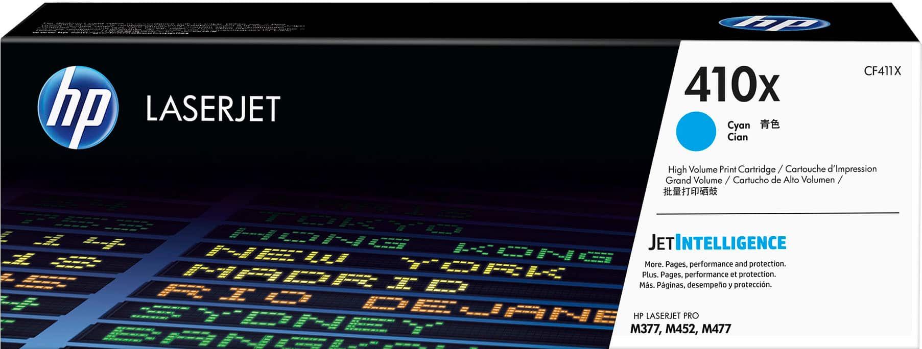 Front. HP - 410X High-Yield Toner Cartridge - Cyan.