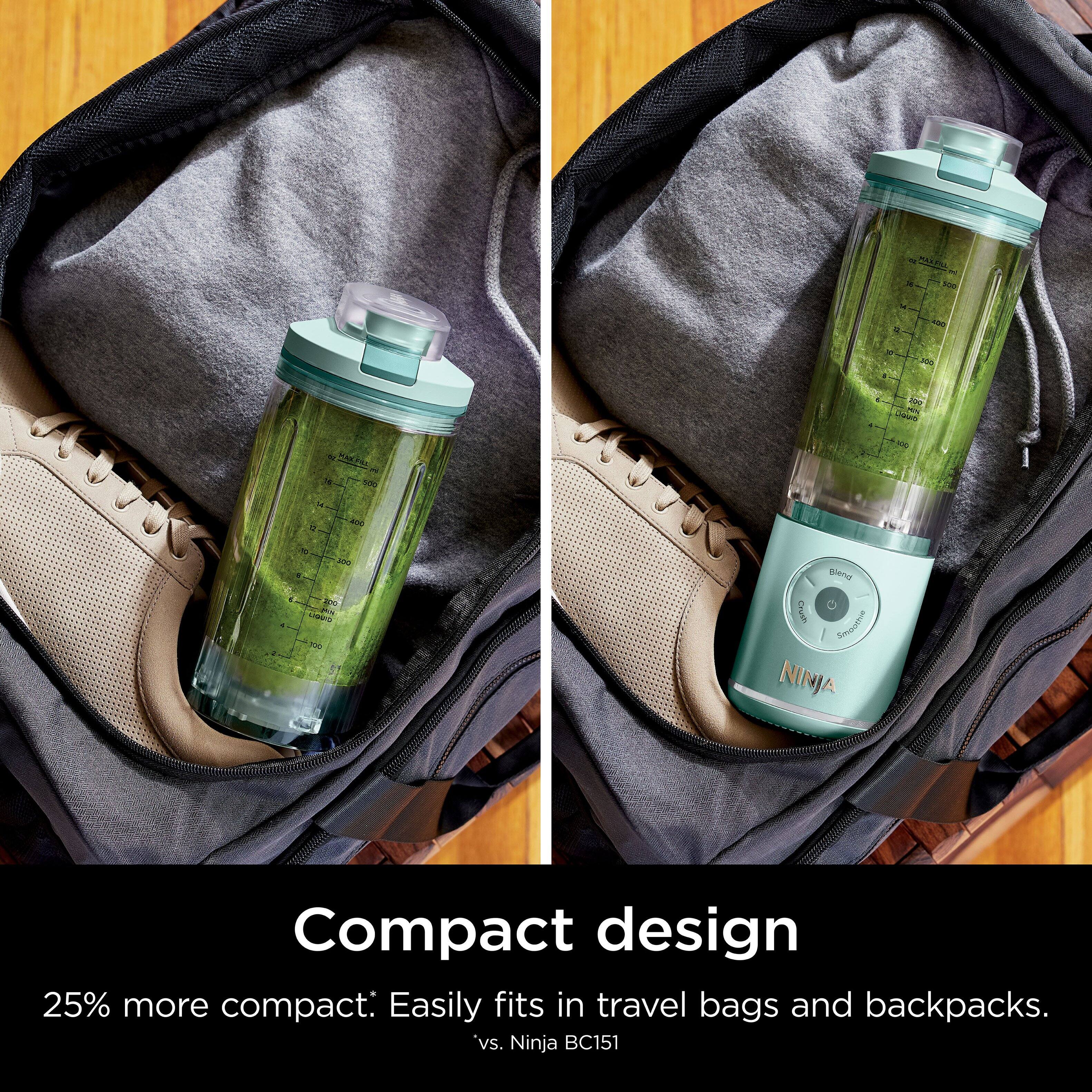 Ninja Compact design 25% more compact: Easily fits in travel bags and backpacks. vs. Ninja BC151