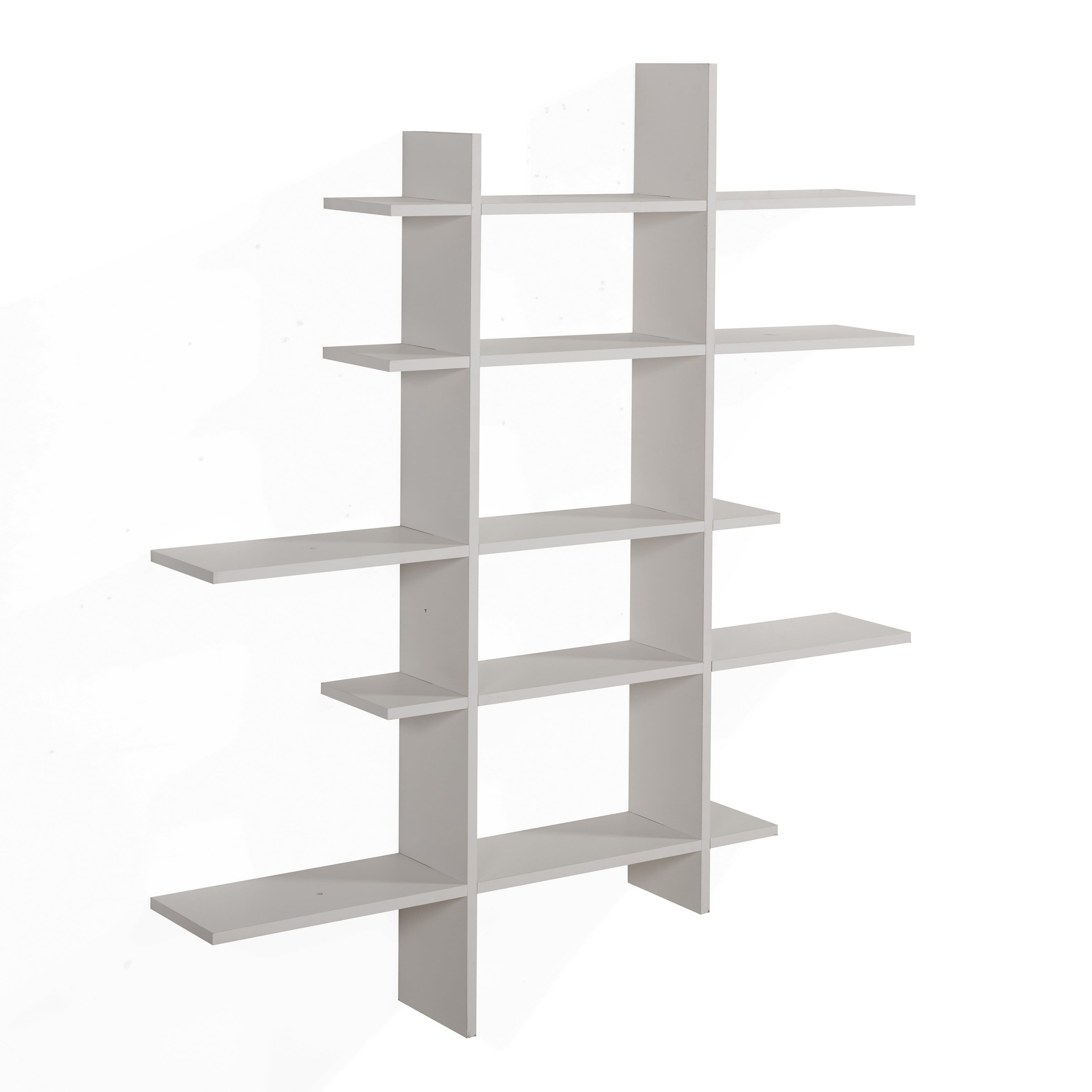 Danya B - Five Tier Asymmetric Wall Shelf - White