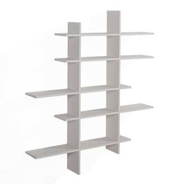 Danya B - Five Tier Asymmetric Wall Shelf - White