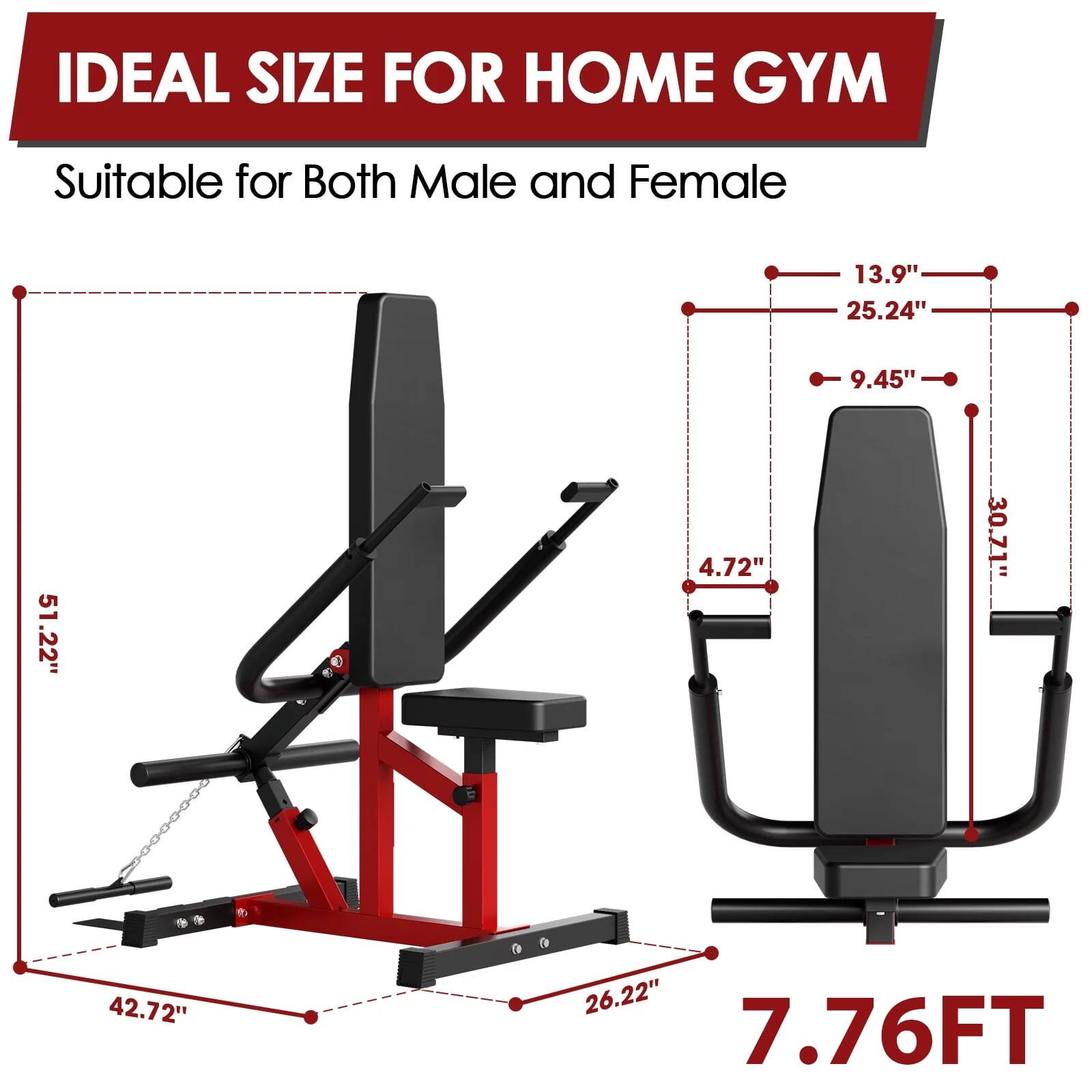 IDEAL SIZE FOR HOME GYM
Suitable for Both Male and Female
13.9"
25.24"
9.45"
51.22"
4.72"
30.71"
42.72"
26.22"
7.76FT