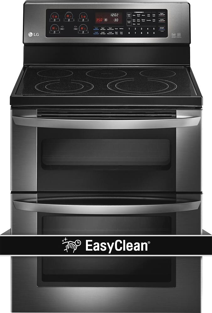 Alt View 11. LG - 6.7 Cu. Ft. Freestanding Double Oven Electric Convection Range - Black Stainless Steel.