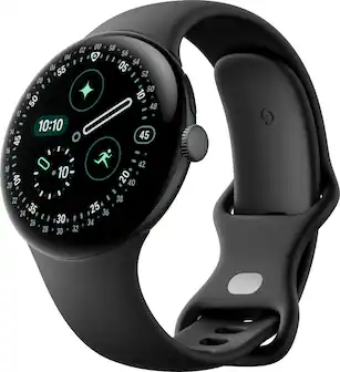 Google - Pixel Watch 4 (45mm) - Wi-Fi - Matte Black Case - Obsidian Band - (2025)