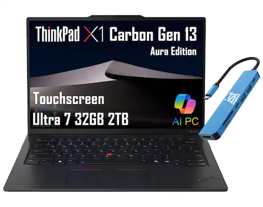 ThinkPad X1 Carbon Gen 13 Aura Edition
Touchscreen
Ultra 7 32GB 2TB
AI PC