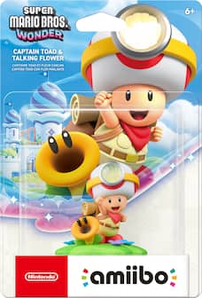 SUPER MARIO BROS. WONDER
CAPTAIN TOAD & TALKING FLOWER
CAPITAINE TOAD ET FLEUR CANCAN
CAPITAN TOAD CON FLOR PARLANTE
6+
Nintendo amiibo