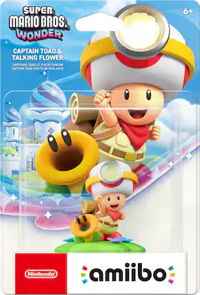 SUPER MARIO BROS. WONDER
CAPTAIN TOAD & TALKING FLOWER
CAPITAINE TOAD ET FLEUR CANCAN
CAPITAN TOAD CON FLOR PARLANTE
6+
Nintendo amiibo