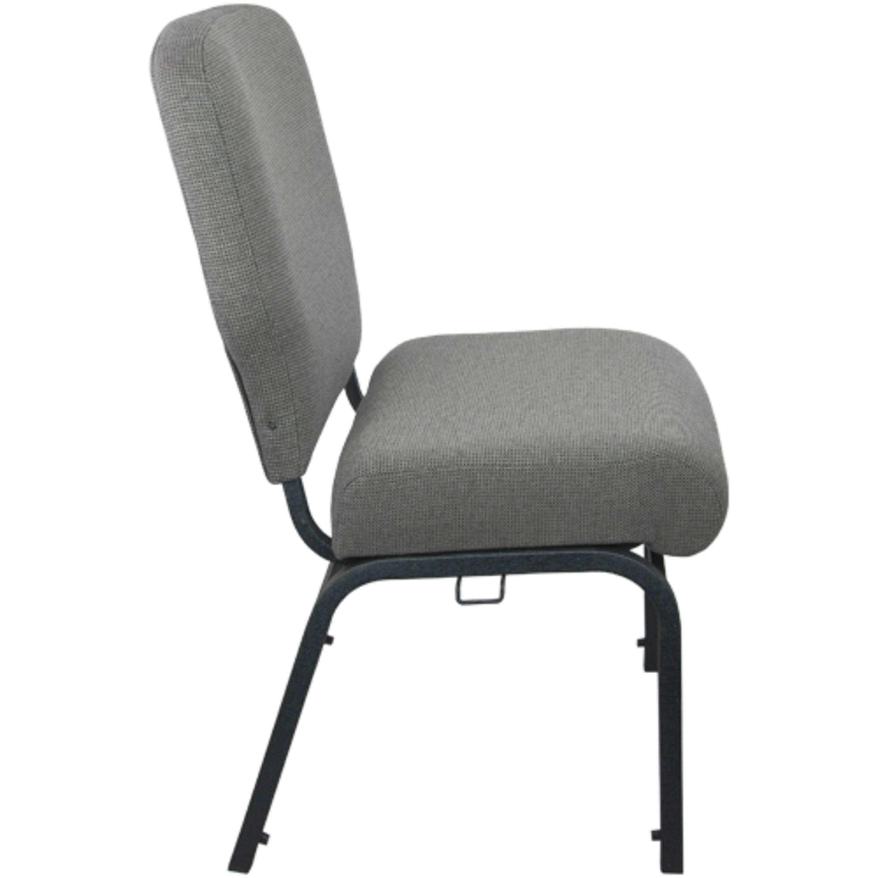 Alt View 2. Emma + Oliver - Signature Elite Church Chair - 20 in. Wide - Fossil Fabric/Black Frame.