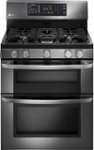 Front Zoom. LG - 6.1 Cu. Ft. Freestanding Double Oven Gas Convection Range - Black stainless steel.