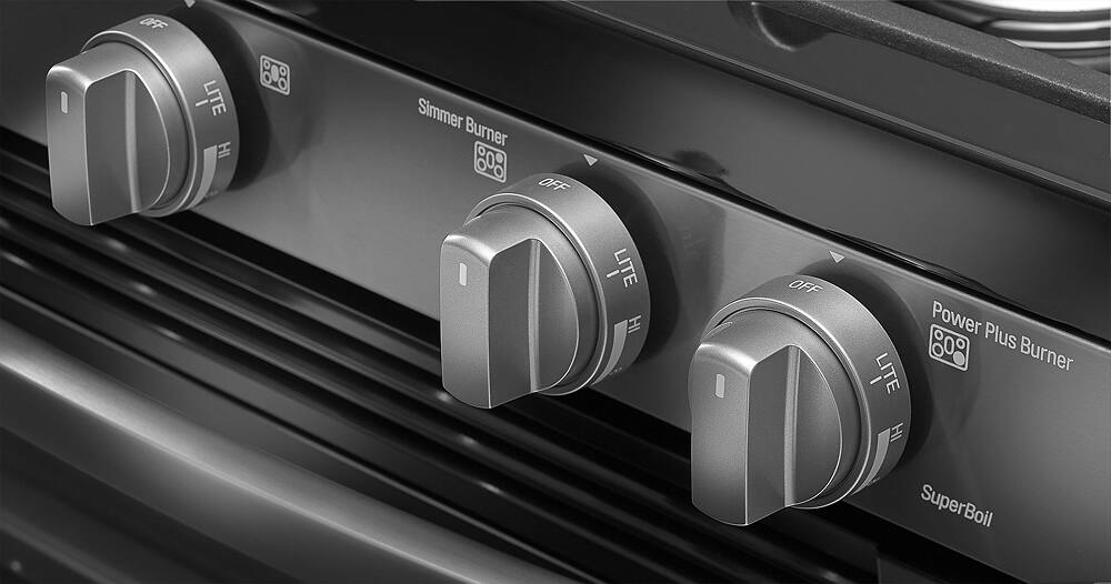 Alt View 14. LG - 6.1 Cu. Ft. Freestanding Double Oven Gas Convection Range - Black Stainless Steel.