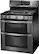 Left. LG - 6.1 Cu. Ft. Freestanding Double Oven Gas Convection Range - Black Stainless Steel.