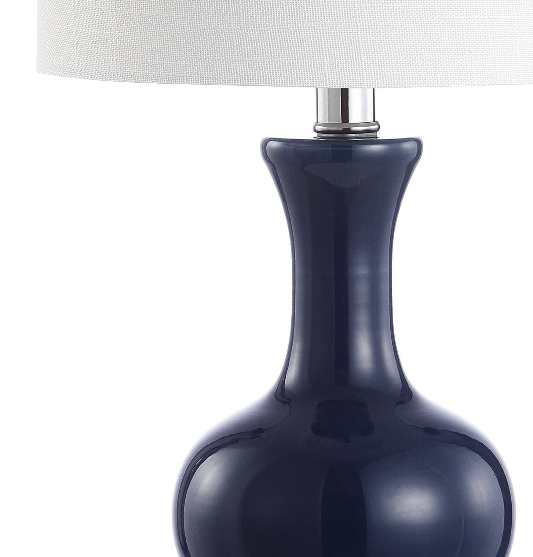 Alt View 3. Jonathan Y - Cox 22" Metal/Glass LED Table Lamp, Navy (Set of 2) - Navy/Chrome.