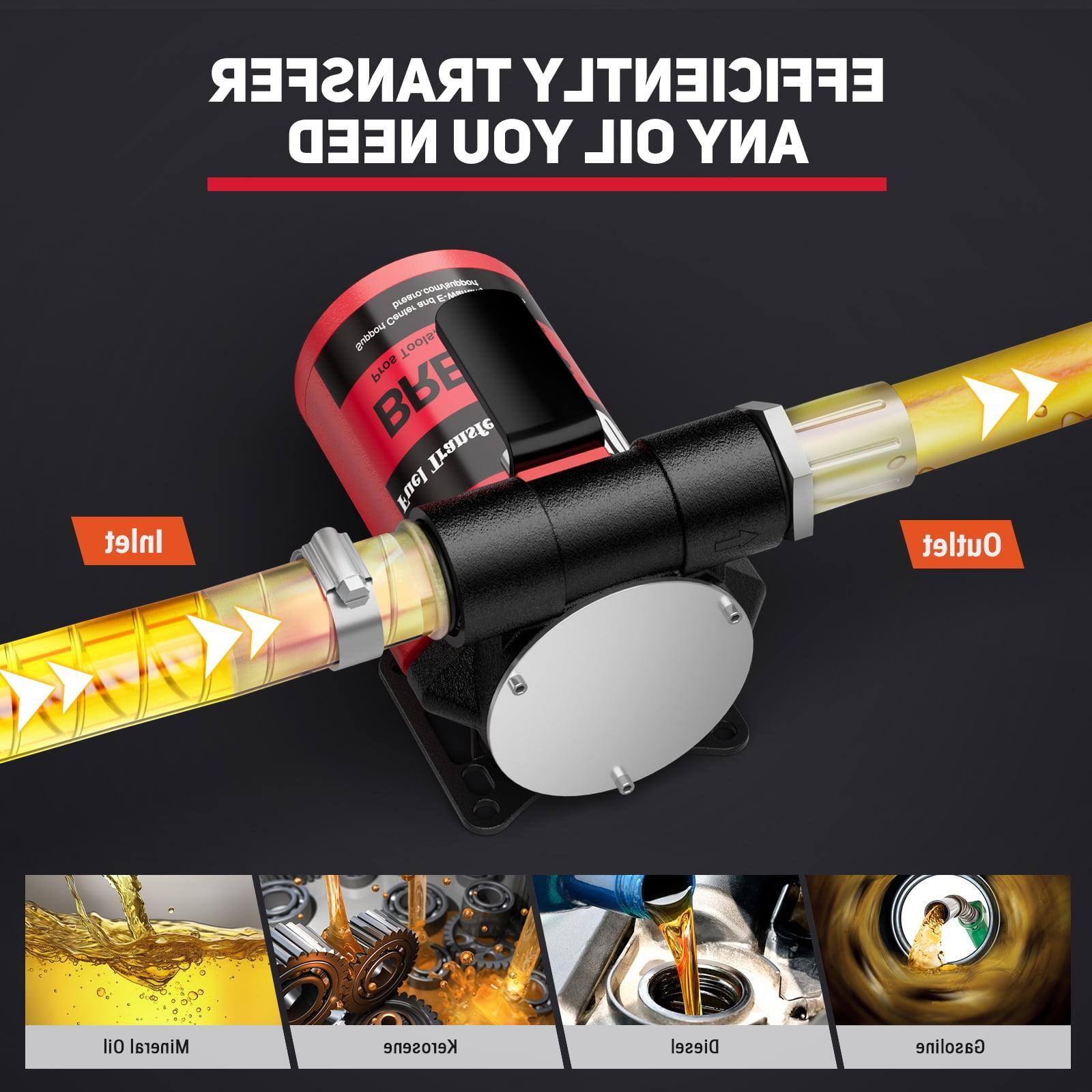 Sure, here is the corrected and grouped text from the image:

---

**EFFECTIVE TRANSFER OF OIL NEED**

**INLET**  
**OUTLET**

**MOTOR OIL**  
**KEROSENE**  
**DIESEL**  
**GASOLINE**

---

This text is likely part of an advertisement or product description for an oil transfer device.