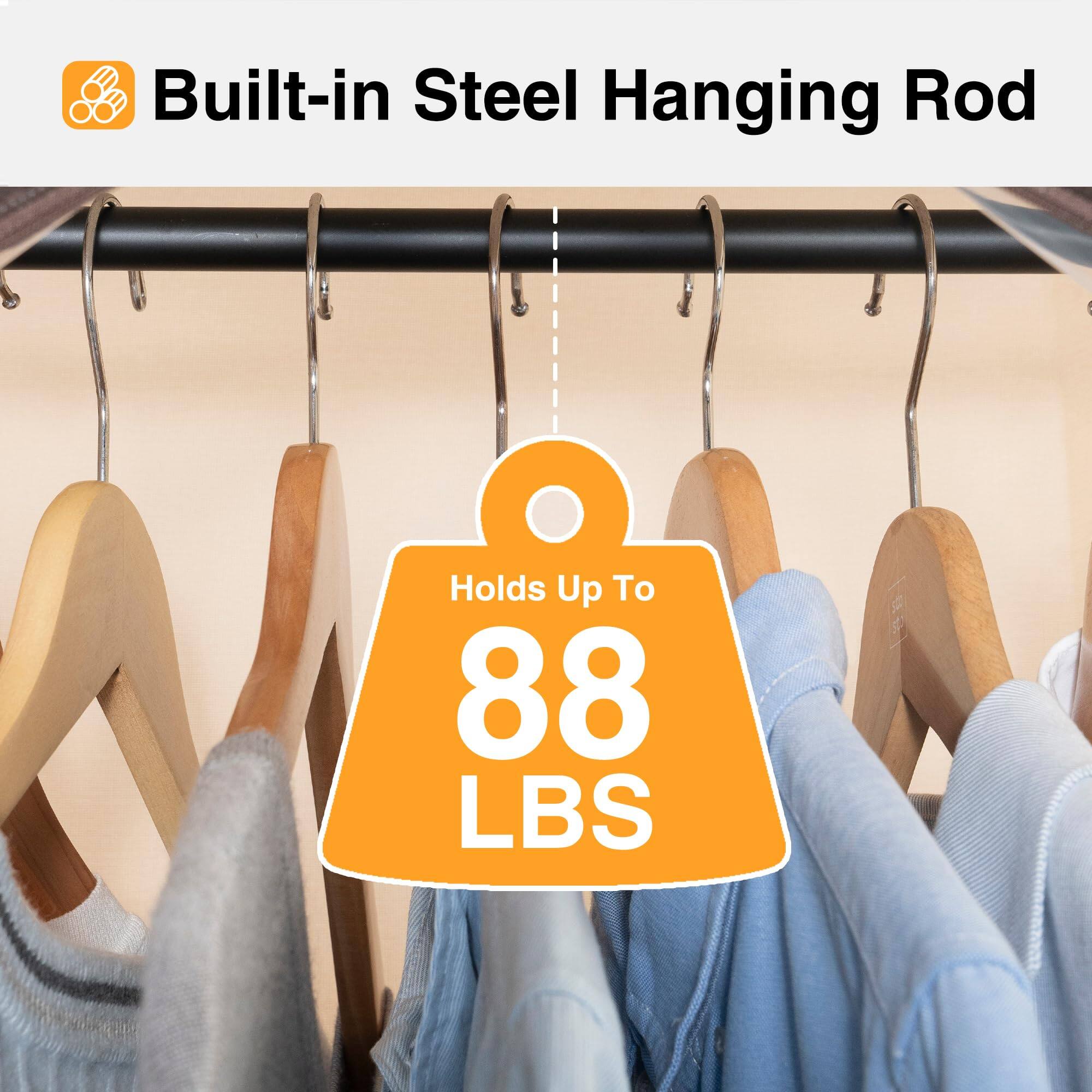Built-in Steel Hanging Rod

Holds Up To 88 LBS