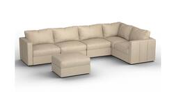 Lovesac - 6 Seats + 8 Sides Combed Chenille & Standard Foam - Tan - Front_Zoom