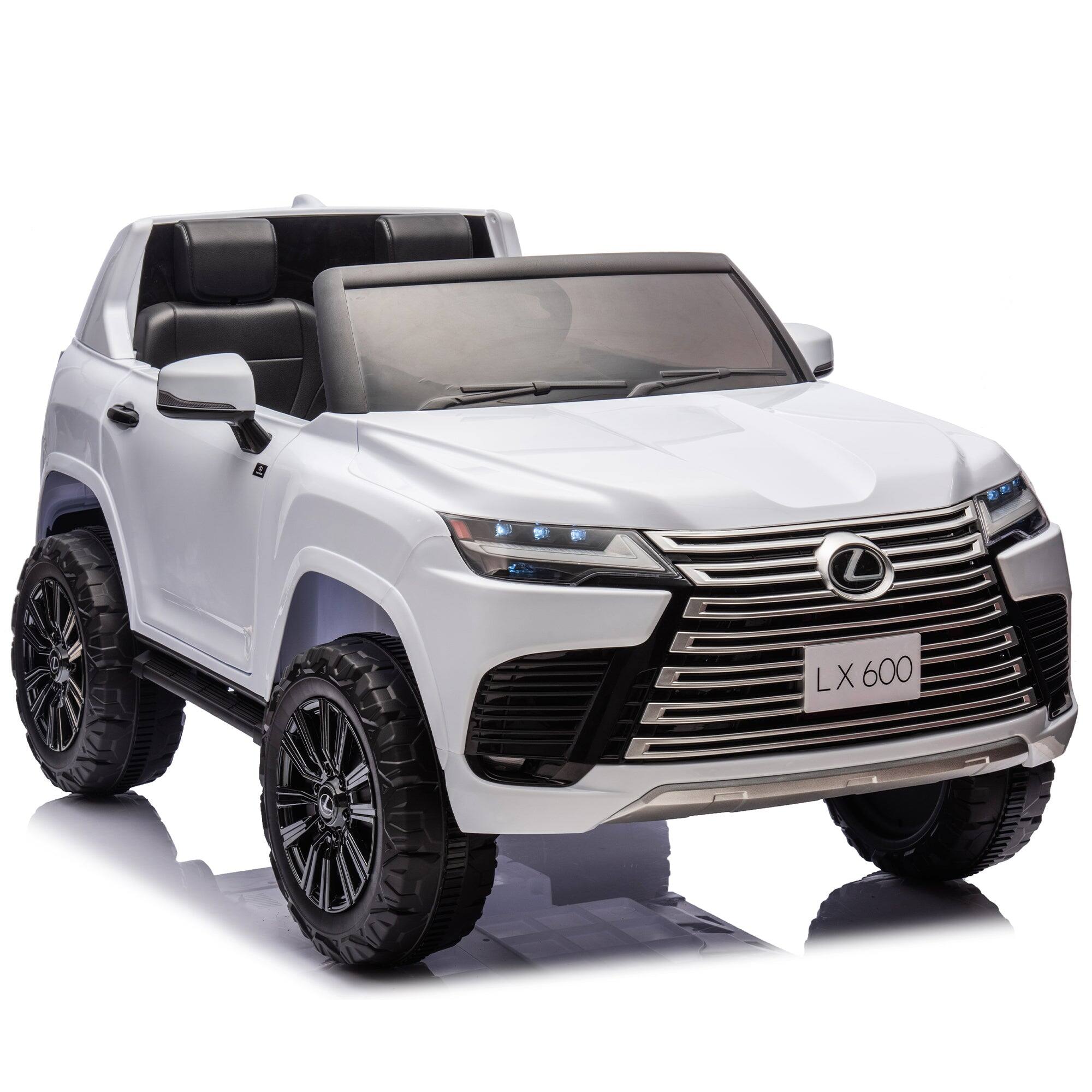 Back. BreeBe - Licensed LEXUS LX600 24V Two-Seater Kids Ride-On Car 2WD with Parents Control, Bluetooth, MP3, Music, Adjustable Speed - White.