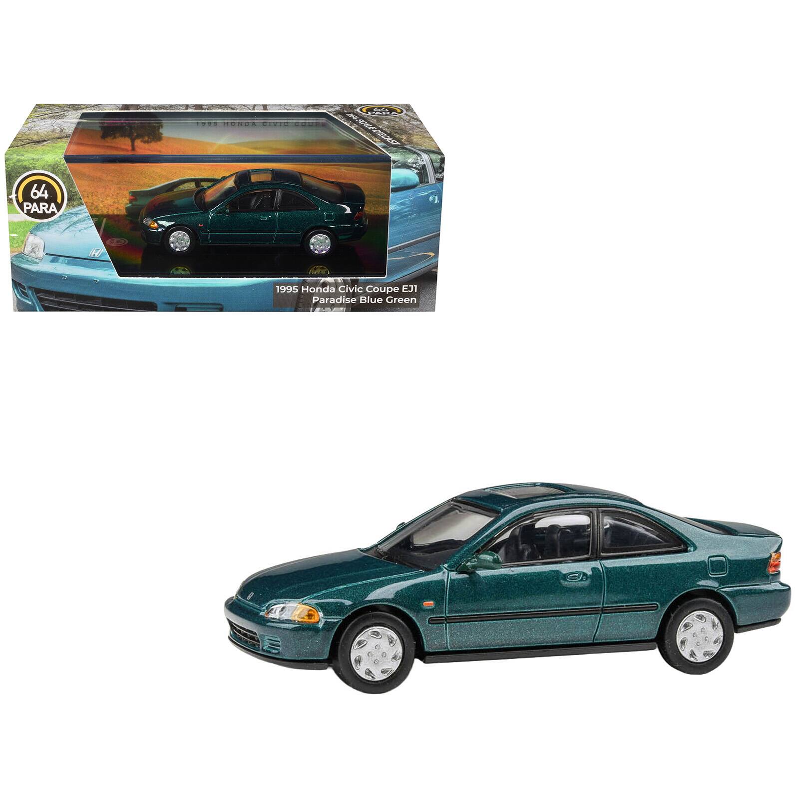 64 PARA  
1995 MONDA STYC COUR  
PARA 164 SCALE DIECAST 264 SCALE DIECAST  
H  
1995 Honda Civic Coupe EJ1 Paradise Blue Green