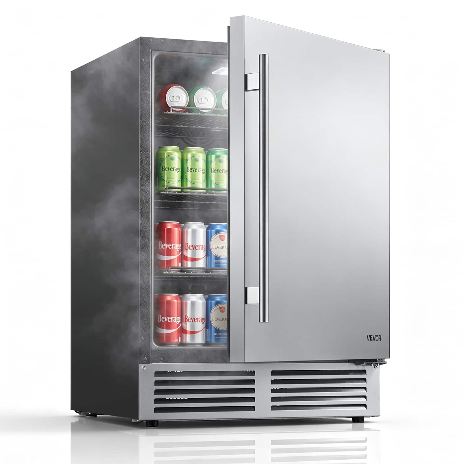 VEVOR - Outdoor Beverage Refrigerator, 24 Inch Undercounter Drink Fridge, 304 Stainless Steel Door, 5.0 Cu. Ft, Hold 180 Cans - Silver;Black price history on PriceWatchPro