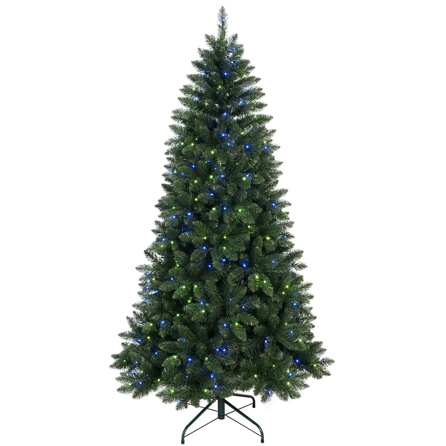 Alt View 8. Hivvago - 6ft Green Christmas Tree with 300 WiFi-Controlled RGB LED Lights - Green.
