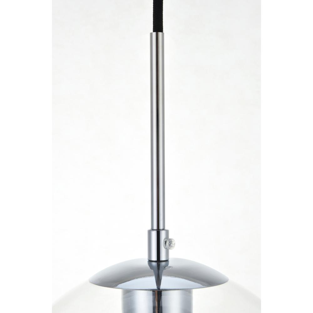 Alt View 1. Living District - Baxter 1 Light Chrome Pendant With Clear Glass - Chrome And Clear.
