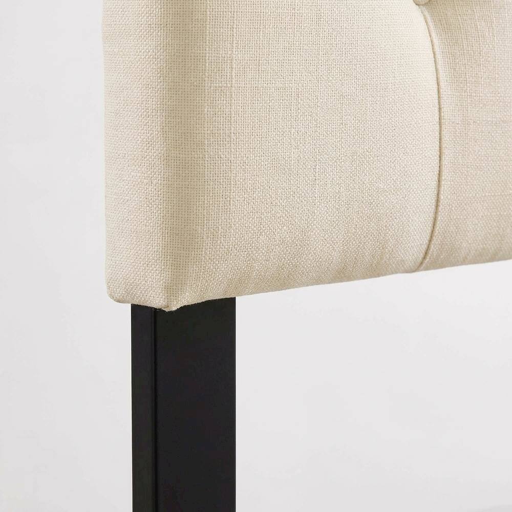 Alt View 1. FurniFact - Upholstered Fabric Headboard in Neutral Tone with Plush Padding and Sturdy Frame - Beige.