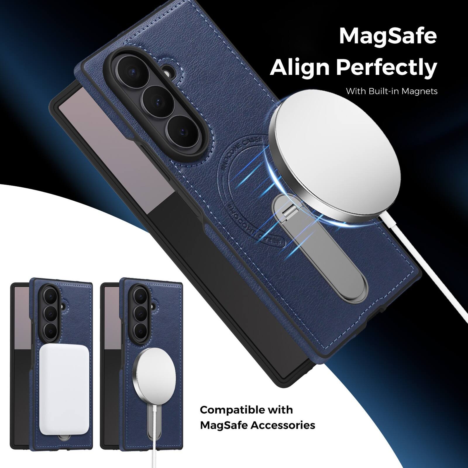 MagSafe Align Perfectly  
With Built-in Magnets  

Compatible with MagSafe Accessories