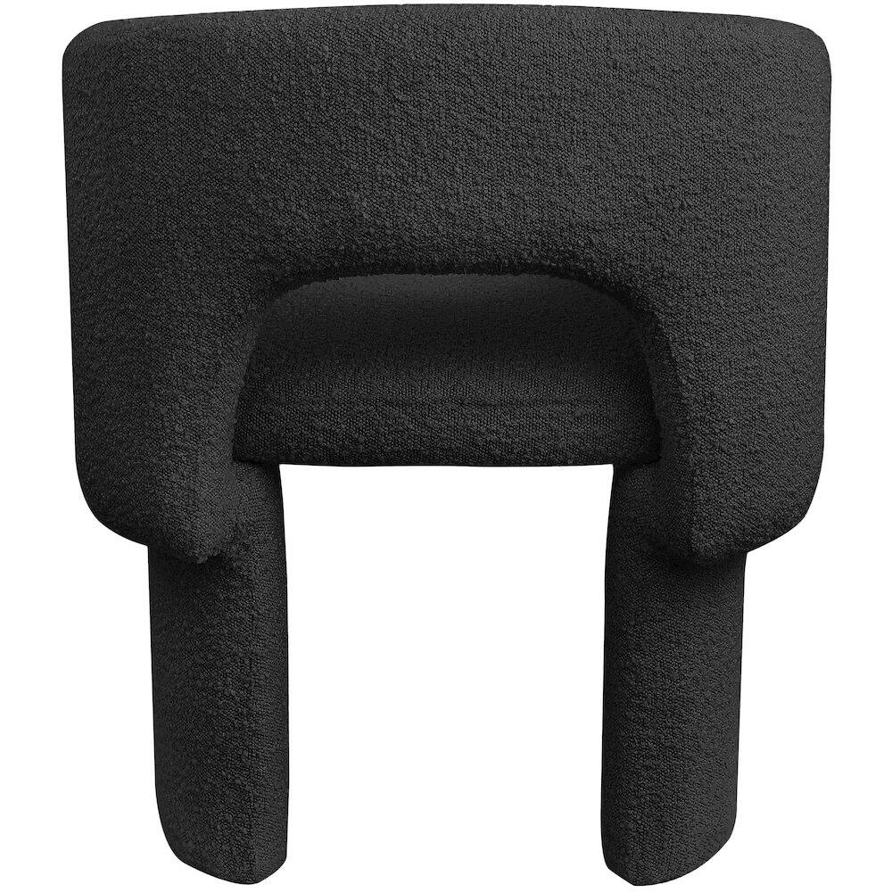 Alt View 1. Meridian Furniture - Emmet Black Boucle Fabric Dining Chair / Accent Chair - Black.