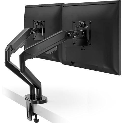 Front. Hirose Alice - Single Monitor Arm 14"-34"  Adjustable Gas Spring Mount Desk For 34 Inch Computer Screens Vesa Compatible Stan - Black-Single Monitor Mount.