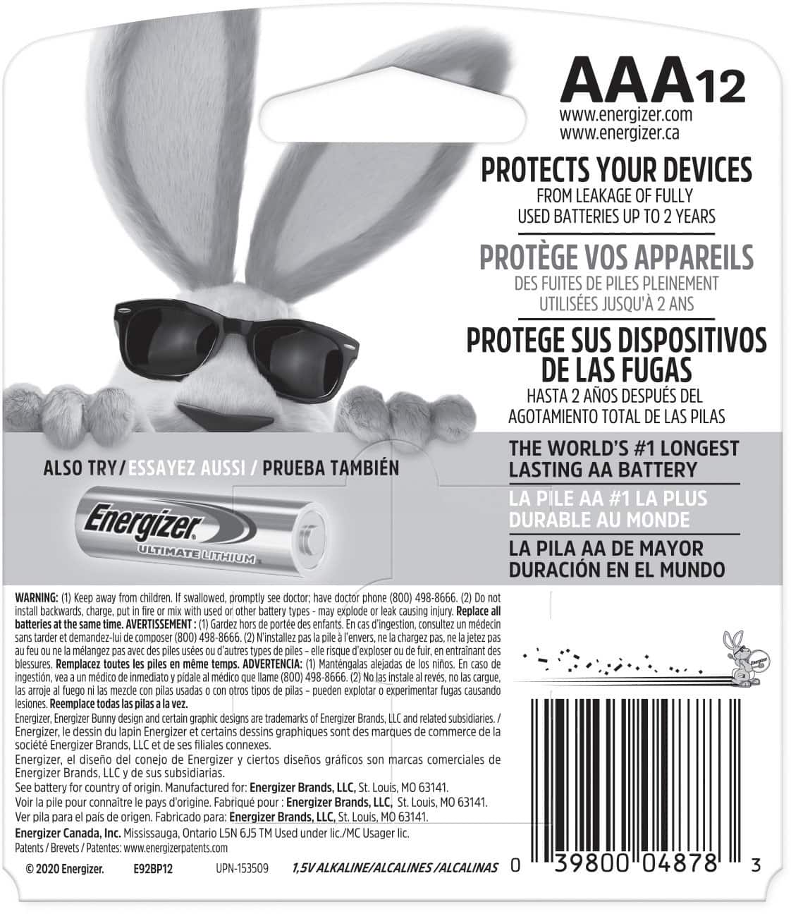 Alt View 1. Energizer - MAX AAA Batteries (12 Pack), Triple A Alkaline Batteries - Silver.