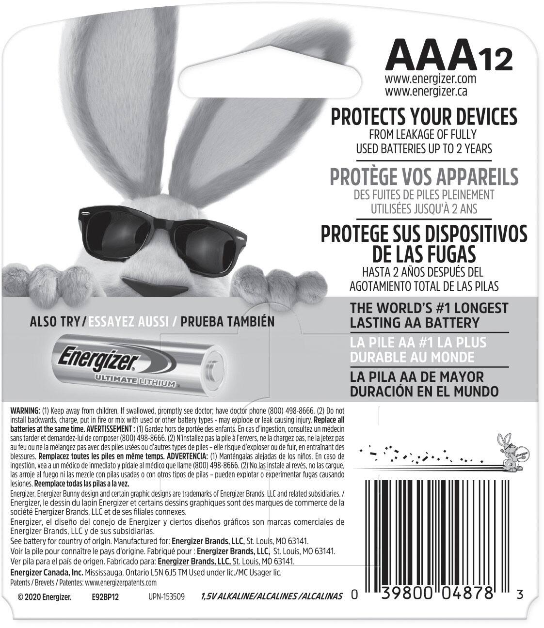 Alt View 1. Energizer - MAX AAA Batteries (12 Pack), Triple A Alkaline Batteries - Silver.
