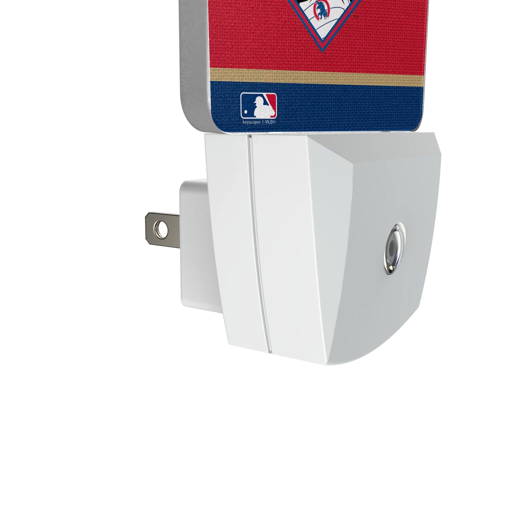 Alt View 2. Keyscaper - Chicago Cubs Stripe Mascot Nightlight 2-Pack - Multicolor.