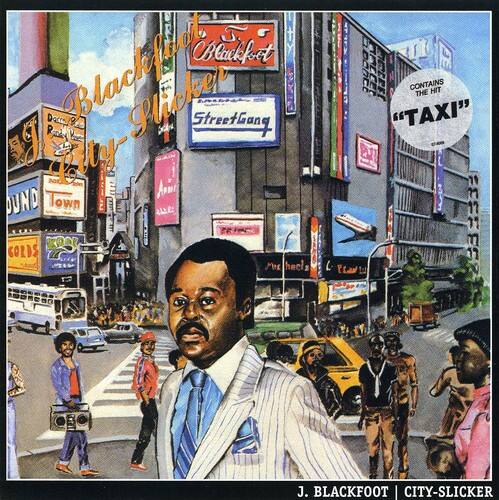 Sure, here is the corrected and grouped text from the image:

**Album Title:**
- Blackfoot City-Slicker

**Band Name:**
- Blackfoot

**Song Titles:**
- Street Gang
- Dumb Down
- Contains the "Taxi"
- J. Blackfoot

**Additional Text:**
- City-Slicker
- Contains the "Taxi"
- J. Blackfoot

**Other Text:**
- Blackfoot
- Street Gang
- Dumb Down
- Contains the "Taxi"
- J. Blackfoot
- City-Slicker