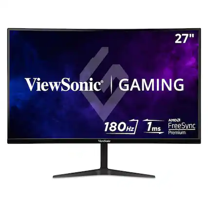 The text on the image reads: "27" ViewSonic V GAMING AMD2 180Hz 1ms FreeSync Premium."