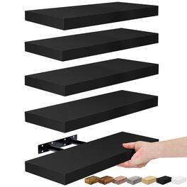 Sorbus - Floating Shelves for Wall, Bathroom Shelves Wall Mounted for Kitchen, Bedroom, Living Room, Bathroom - Black