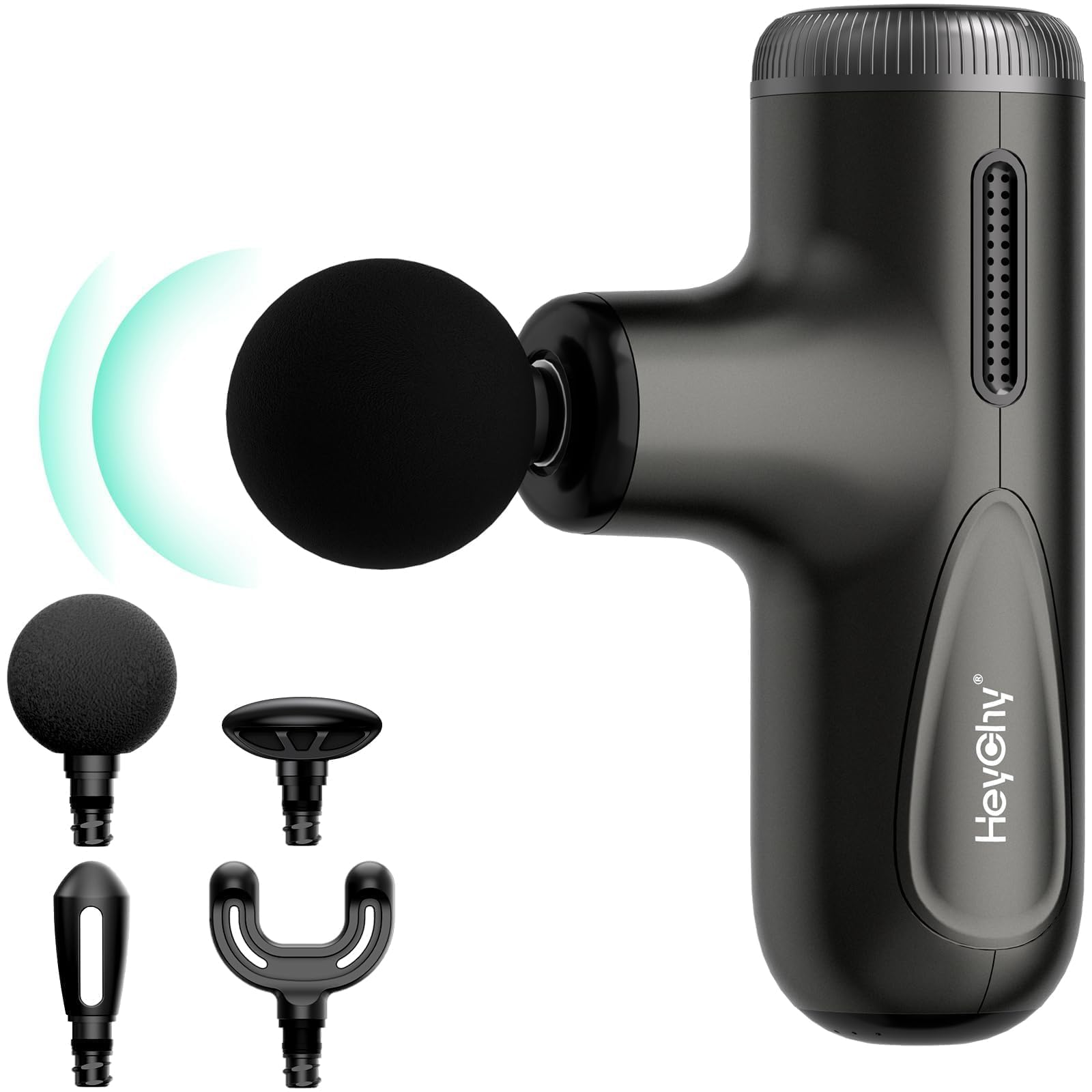 Front. Live At Space - Mini Deep Tissue Massage Gun 5 Speed 4 Heads Quiet Portable for Athletes Travel Office Gift - 642146670886.