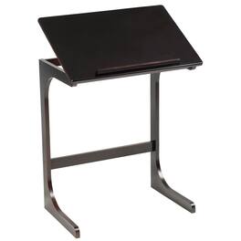 WELLFOR - Bamboo Sofa Side Table with Tilting Top - Brown