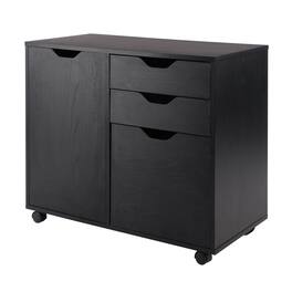 Winsome Wood - Halifax 2-Section Mobile Filing Cabinet - Black