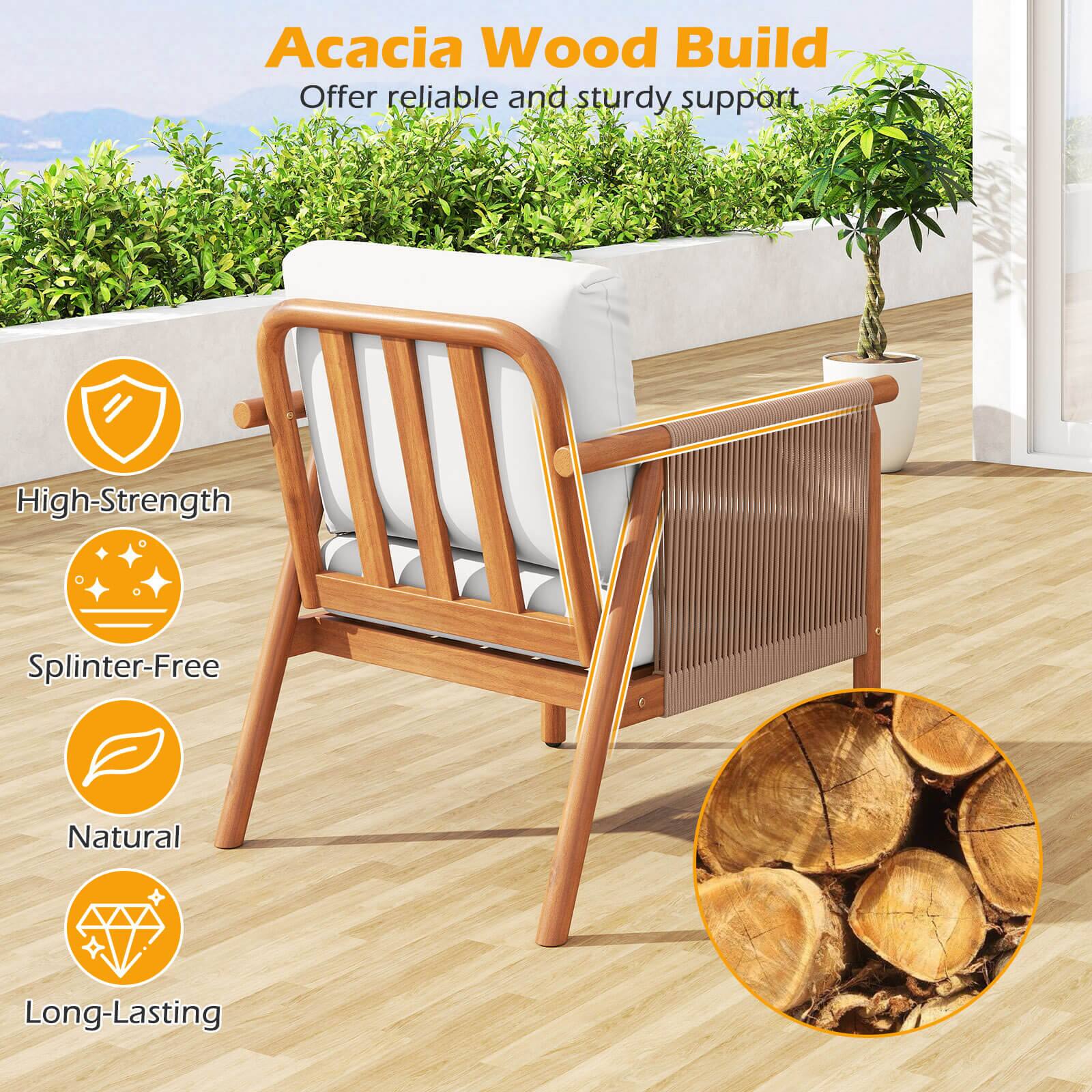 Acacia Wood Build  
Offer reliable and sturdy support  

- High-Strength  
- Splinter-Free  
- Natural  
- Long-Lasting