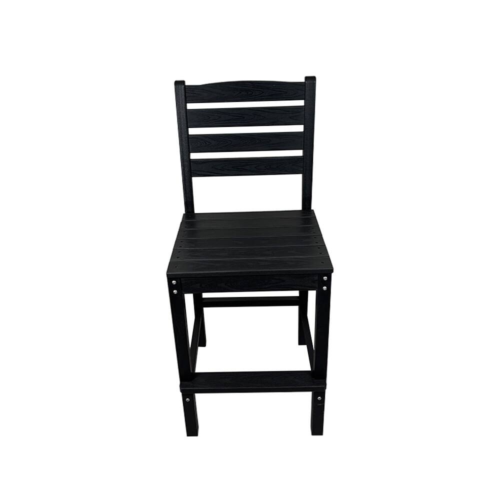 Alt View 5. Fortune Candy - HDPE Patio Bar Set, Outdoor Bar Stools with Table, Weather Resistant, for Poolside, Garden, Yard, Balcony (3 Piece) - Black.