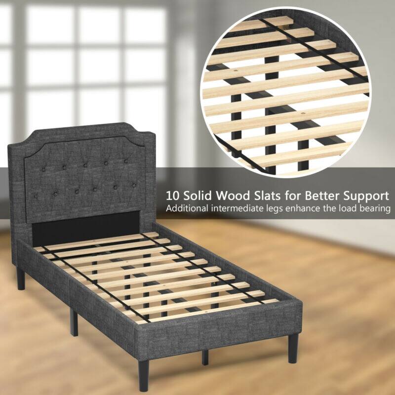 10 Solid Wood Slats for Better Support
Additional intermediate legs enhance the load bearing