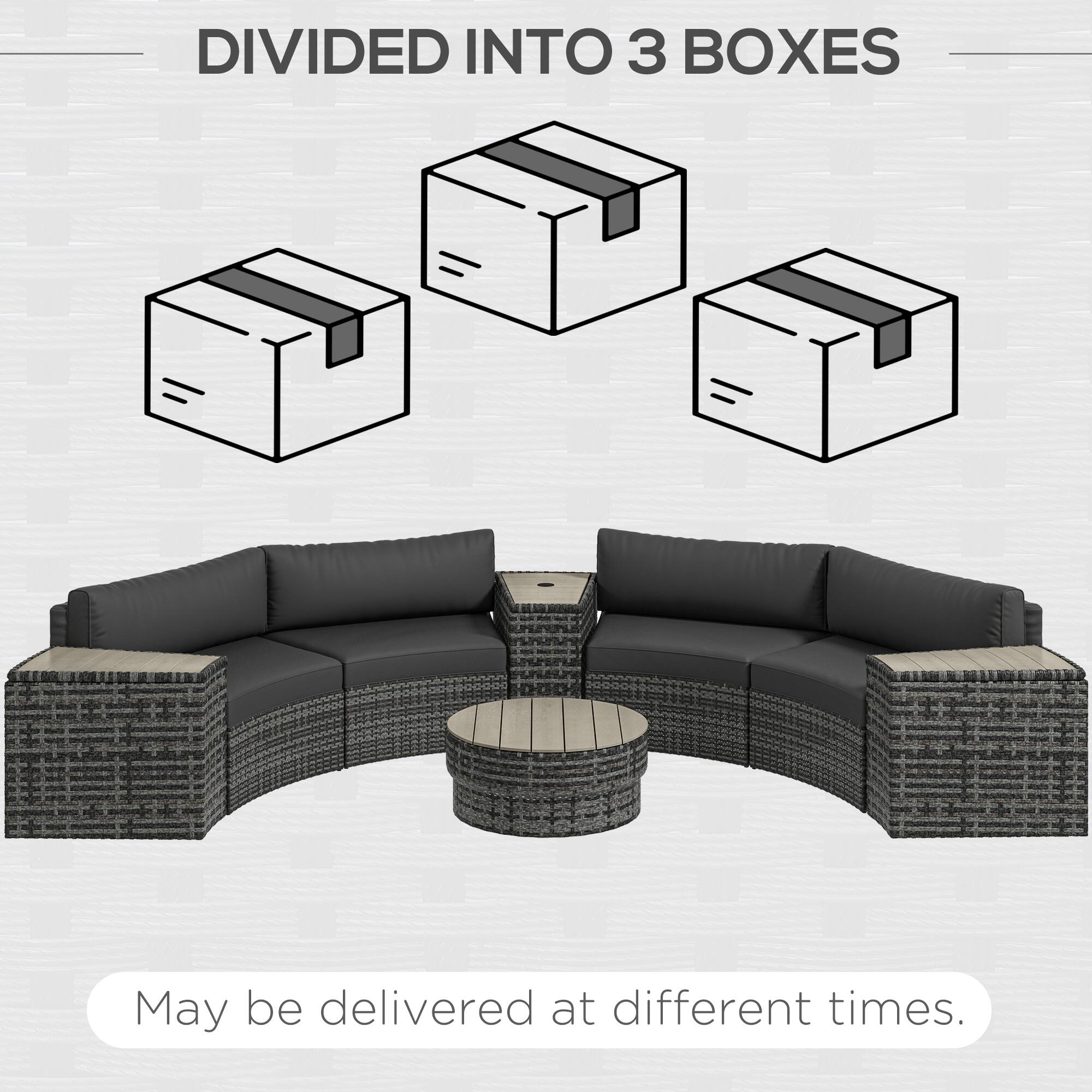 DIVIDED INTO 3 BOXES

May be delivered at different times.