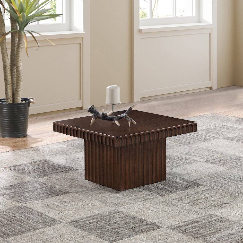 Alt View 1. Meridian Furniture - Spencer Brown Oak Veneer Coffee Table - Brown.