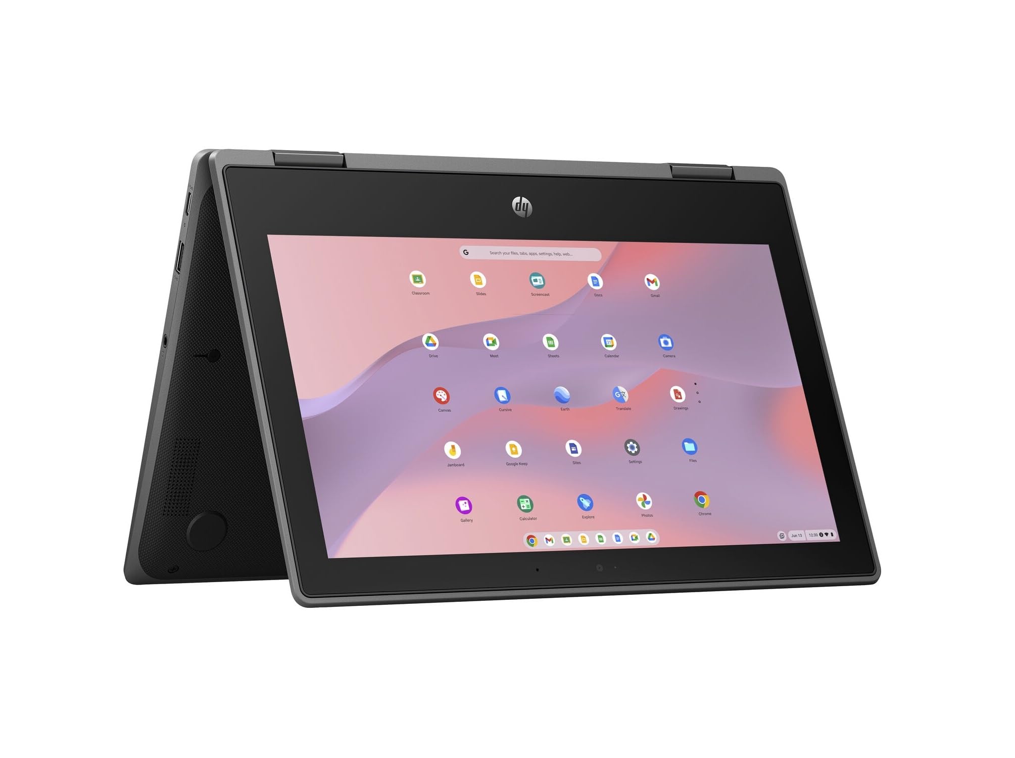 Left. HP - HP Fortis 11.6" HD 1366 x 768 2 in 1 Touchscreen Chromebook Intel Celeron N5100 8GB RAM 64GB eMMC Intel UHD Graphics - I - Unknown.