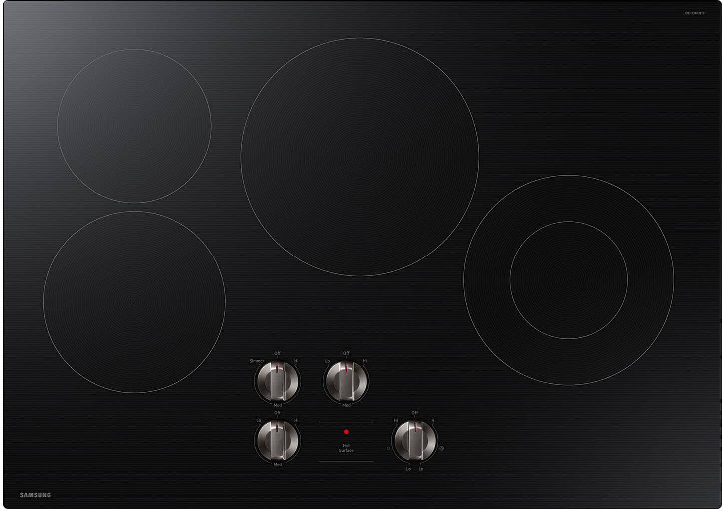 Samsung - 30" Built-In Electric Cooktop with 4 Burners and ENERGY STAR Certified - Black - Front_Zoom