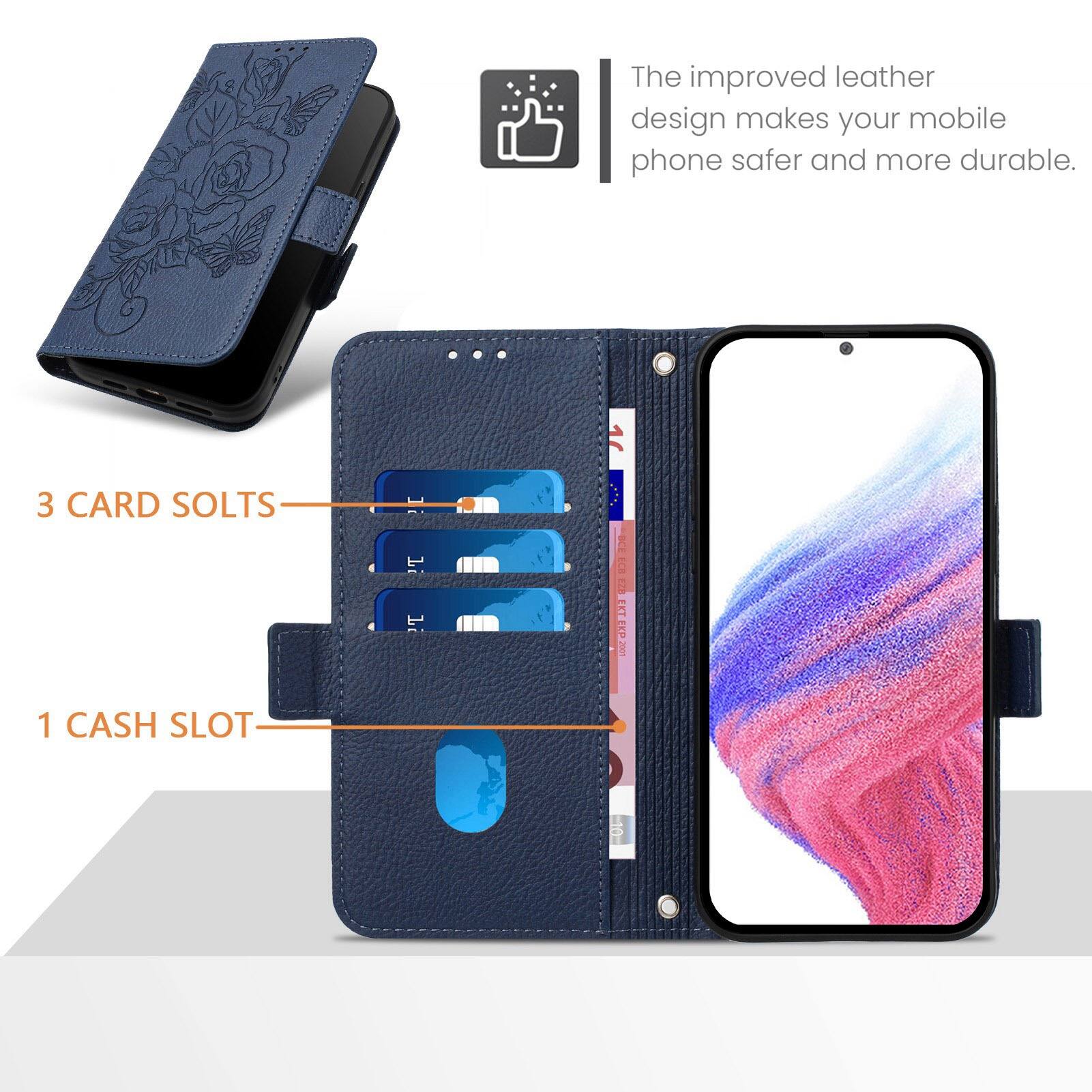 The improved leather design makes your mobile phone safer and more durable.

3 CARD SLOTS

1 CASH SLOT
