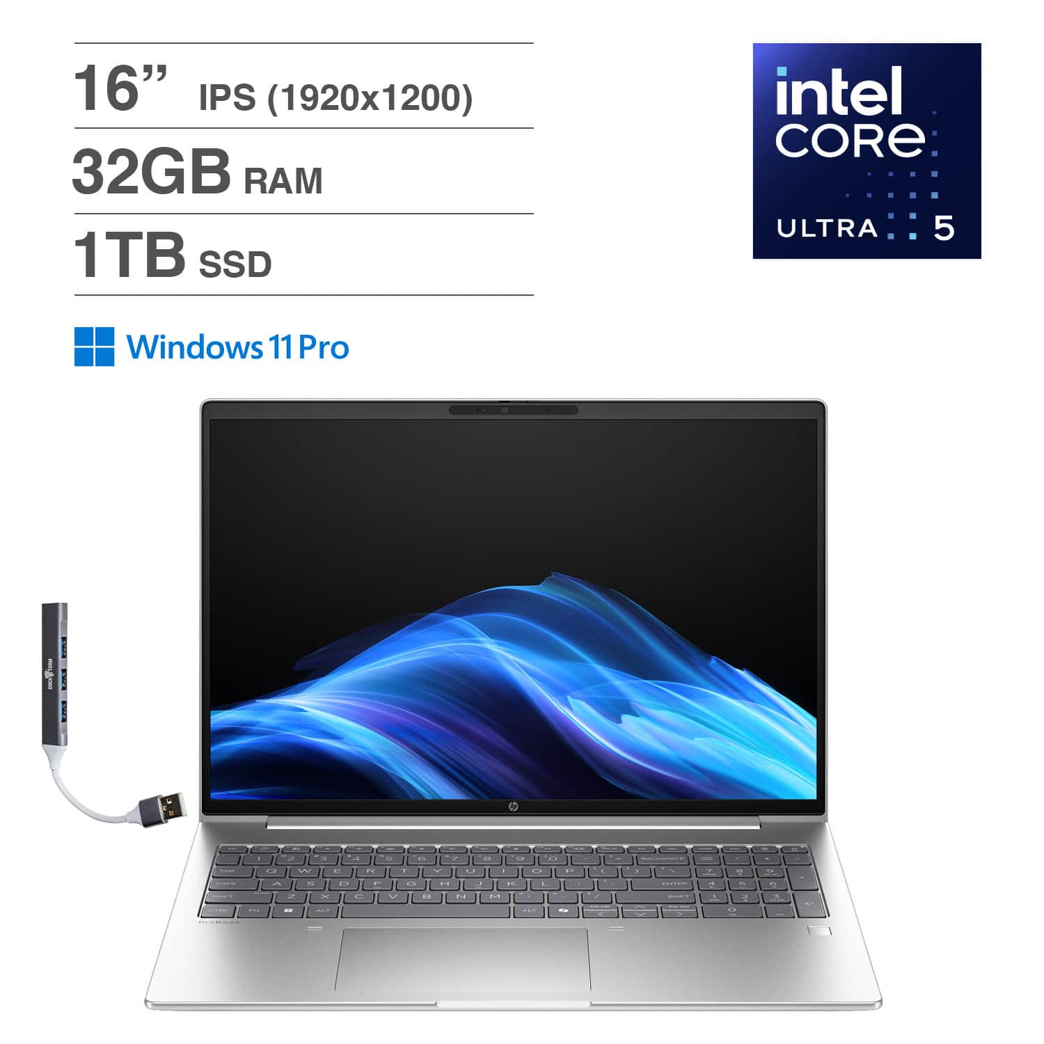 16" IPS (1920x1200)  
32GB RAM  
1TB SSD  
Intel Core Ultra 5  
Windows 11 Pro