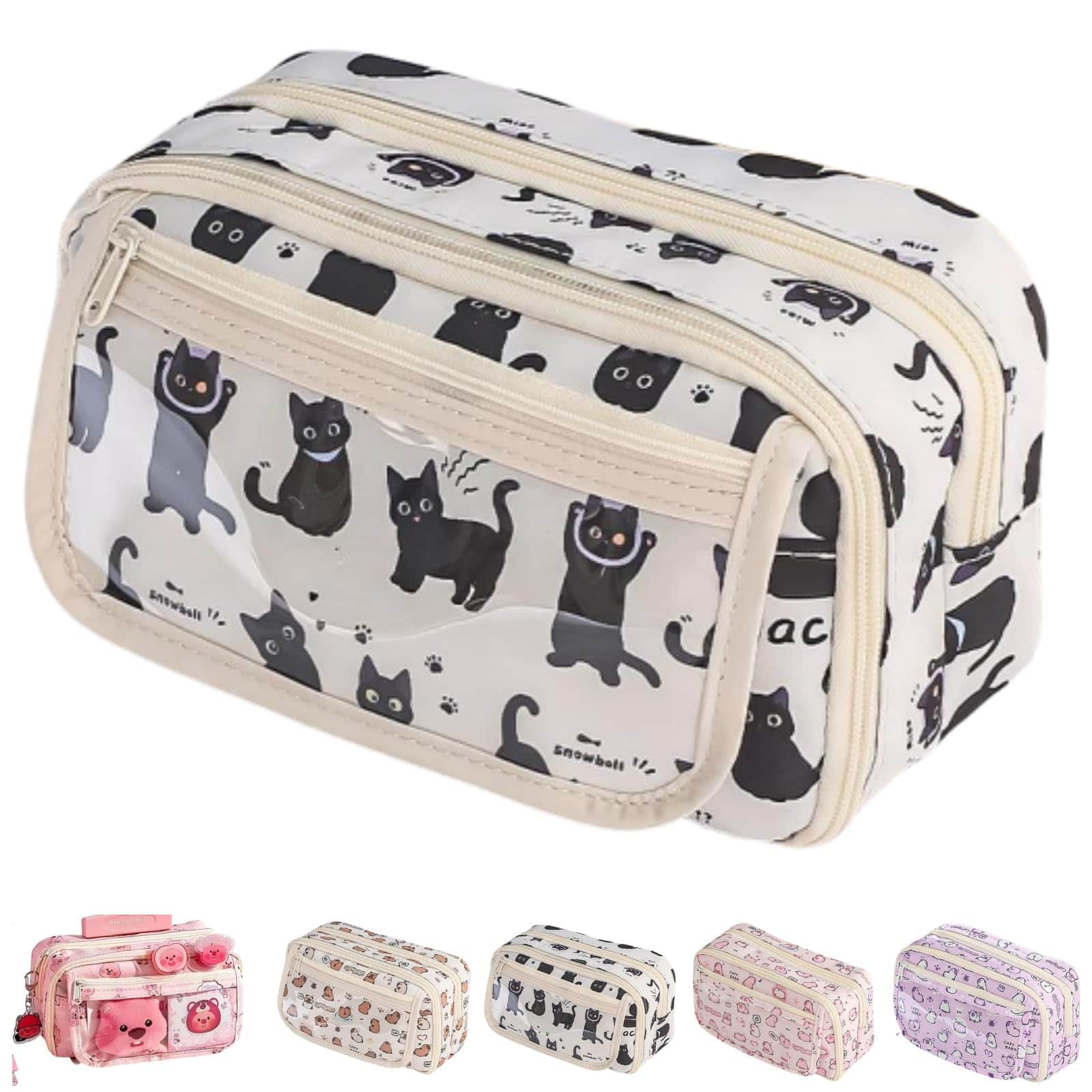 Dapper Styles - Cute Pencil Case Pouch Pen Box Holder Organizer For Office Workspace Supplies Desk Accessories Travel Aesthetic Trend - Fox