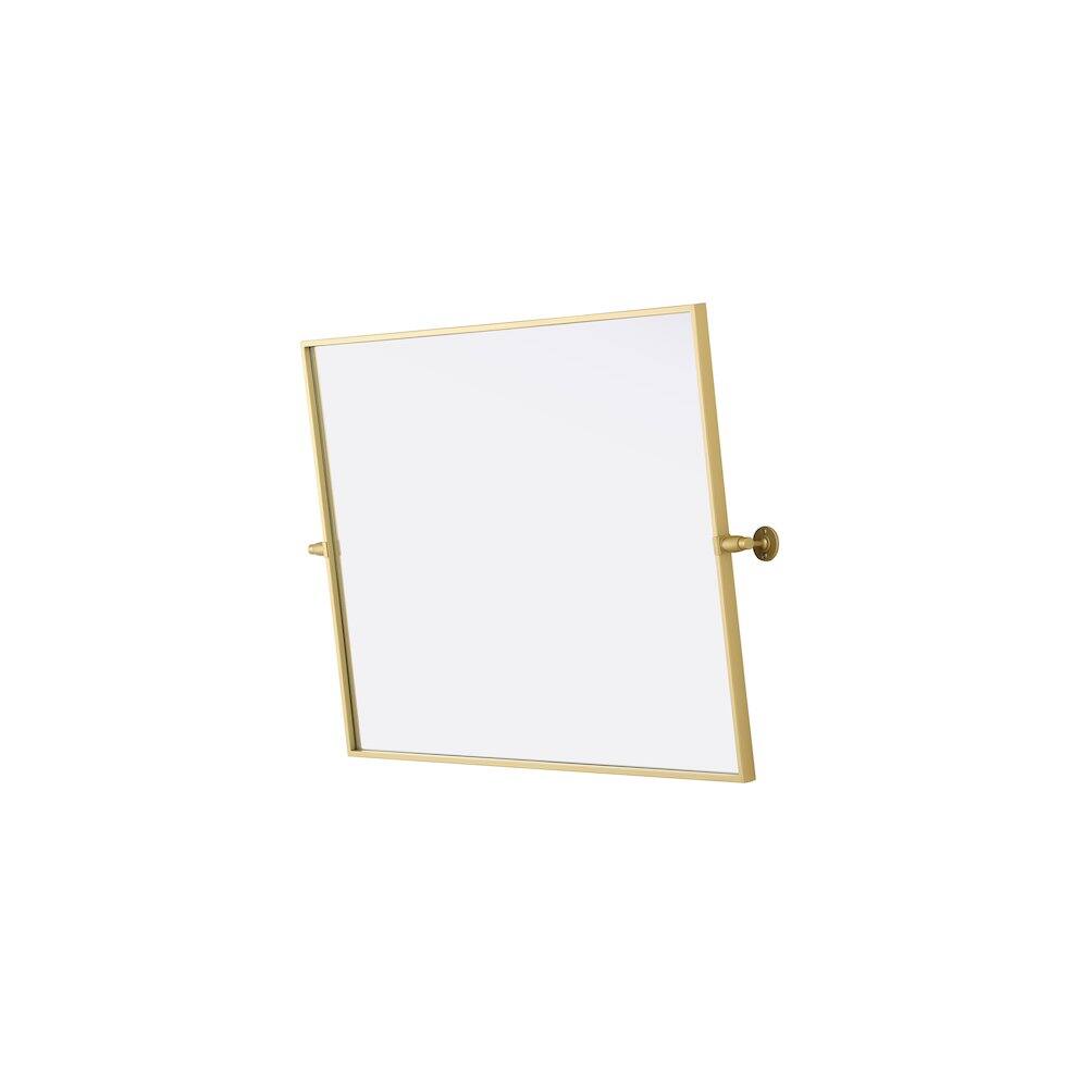 Back. Elegant Kitchen and Bath - Amoura 27X36 Pivot Mirror In Brass - Brass.