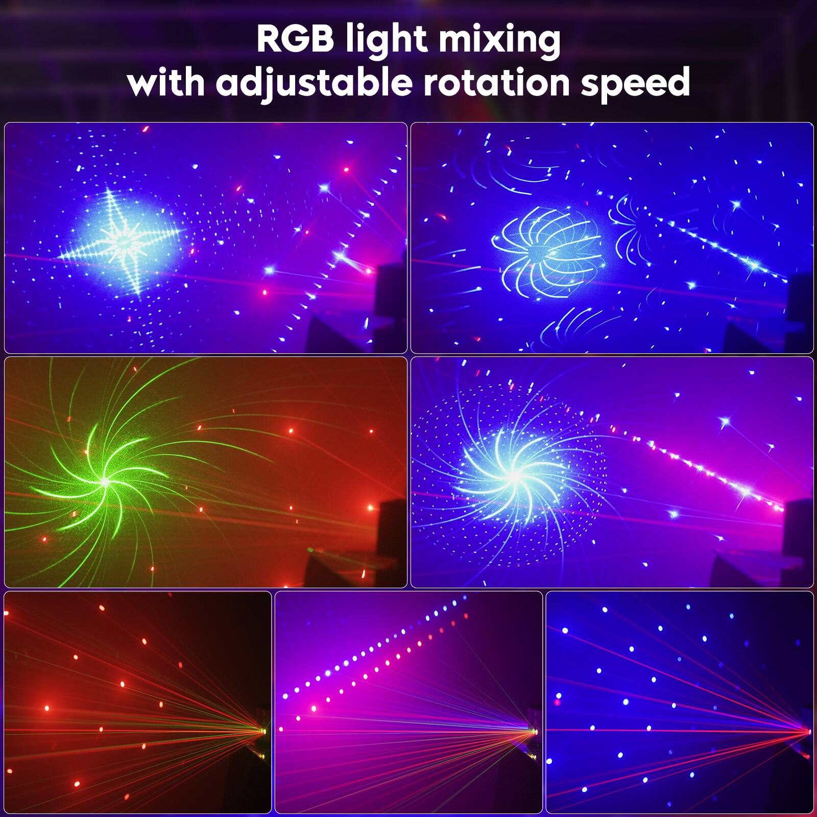 RGB light mixing with adjustable rotation speed