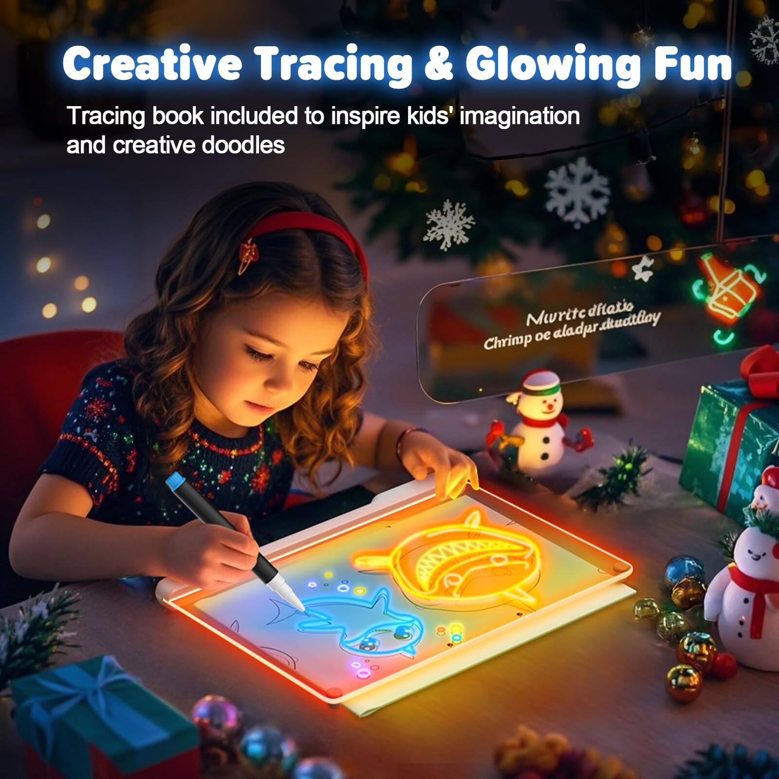 Creative Tracing & Glowing Fun

Tracing book included to inspire kids' imagination and creative doodles